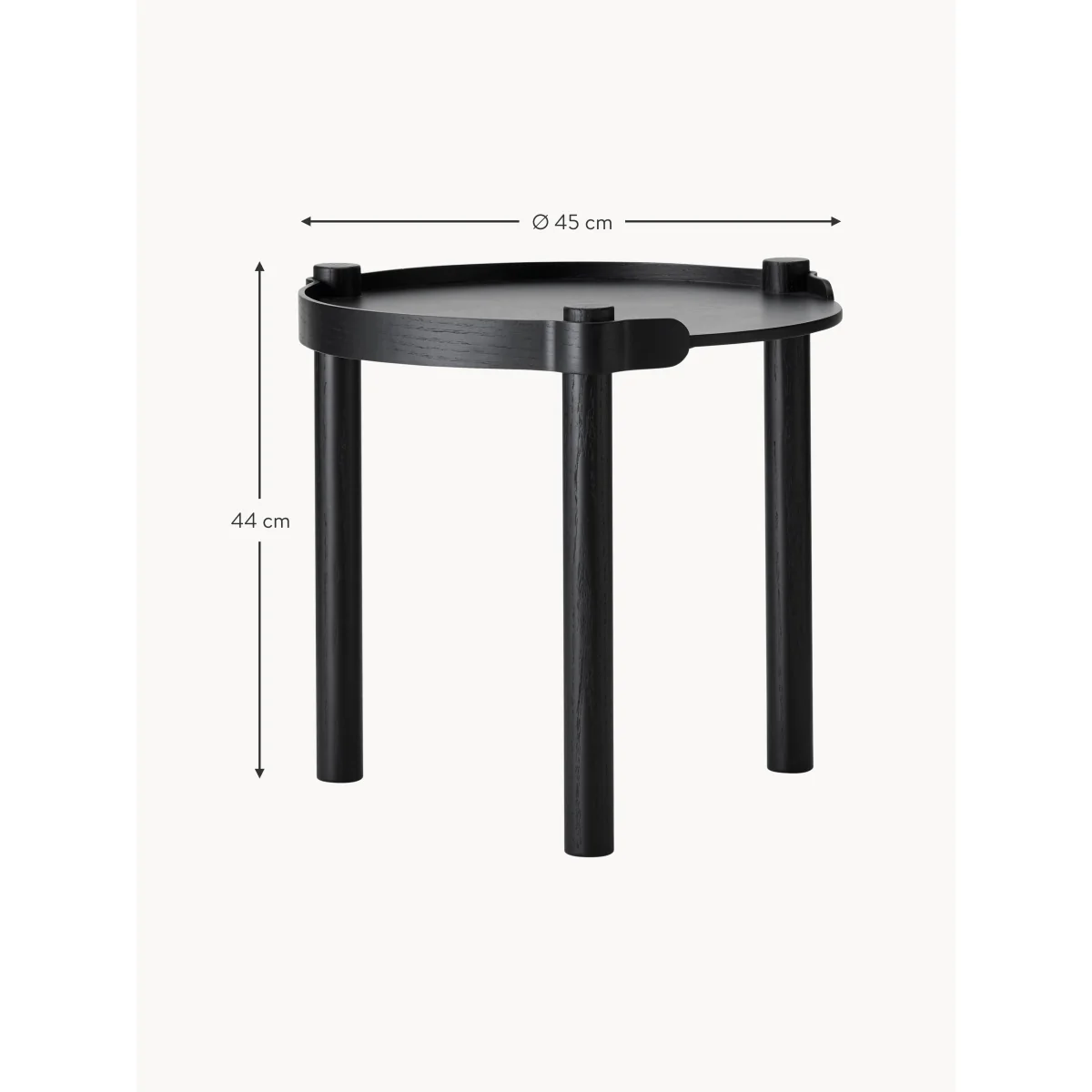 Round Oak Wood Side Table Woody – image 4
