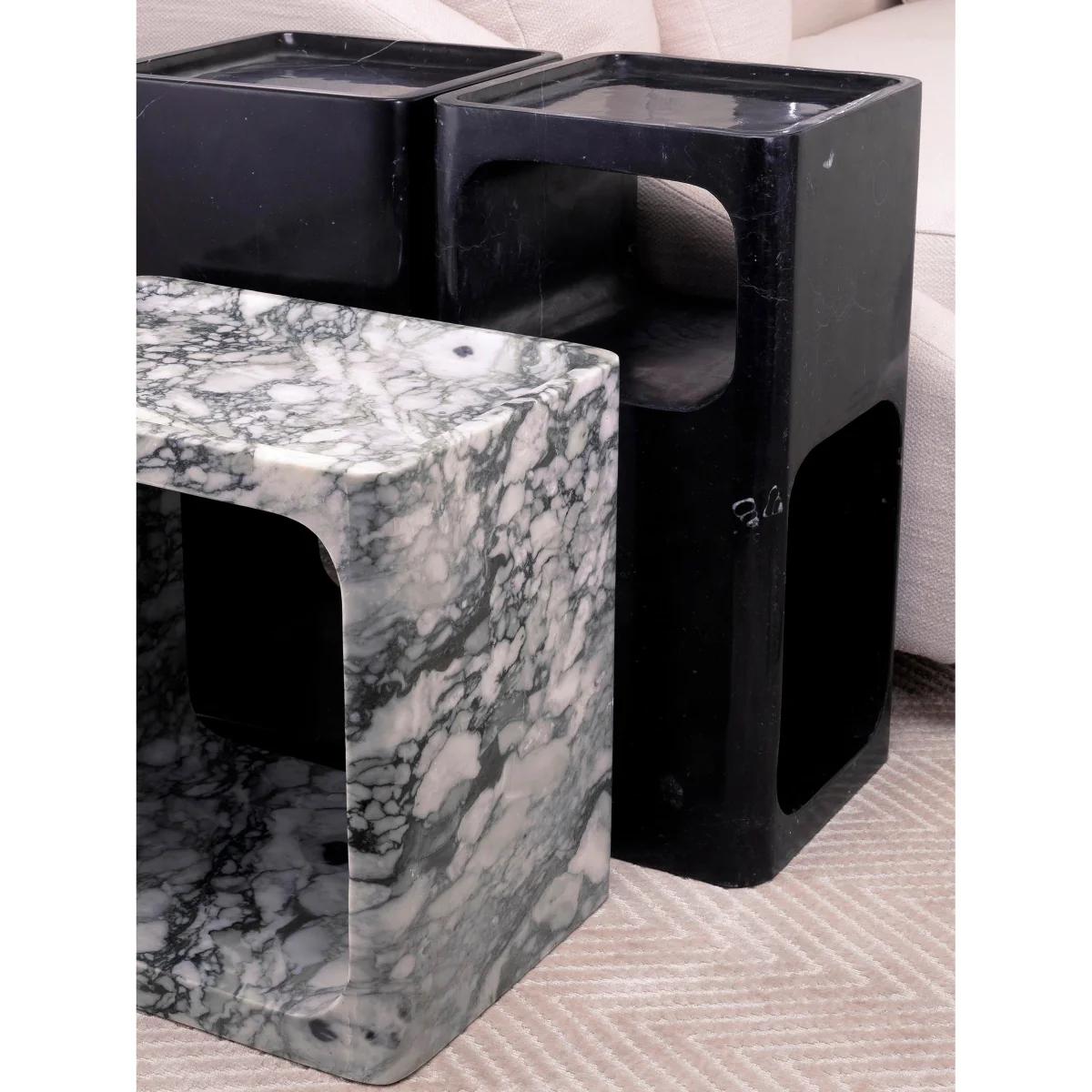 Marble Side Table Adler with Shelf – image 2