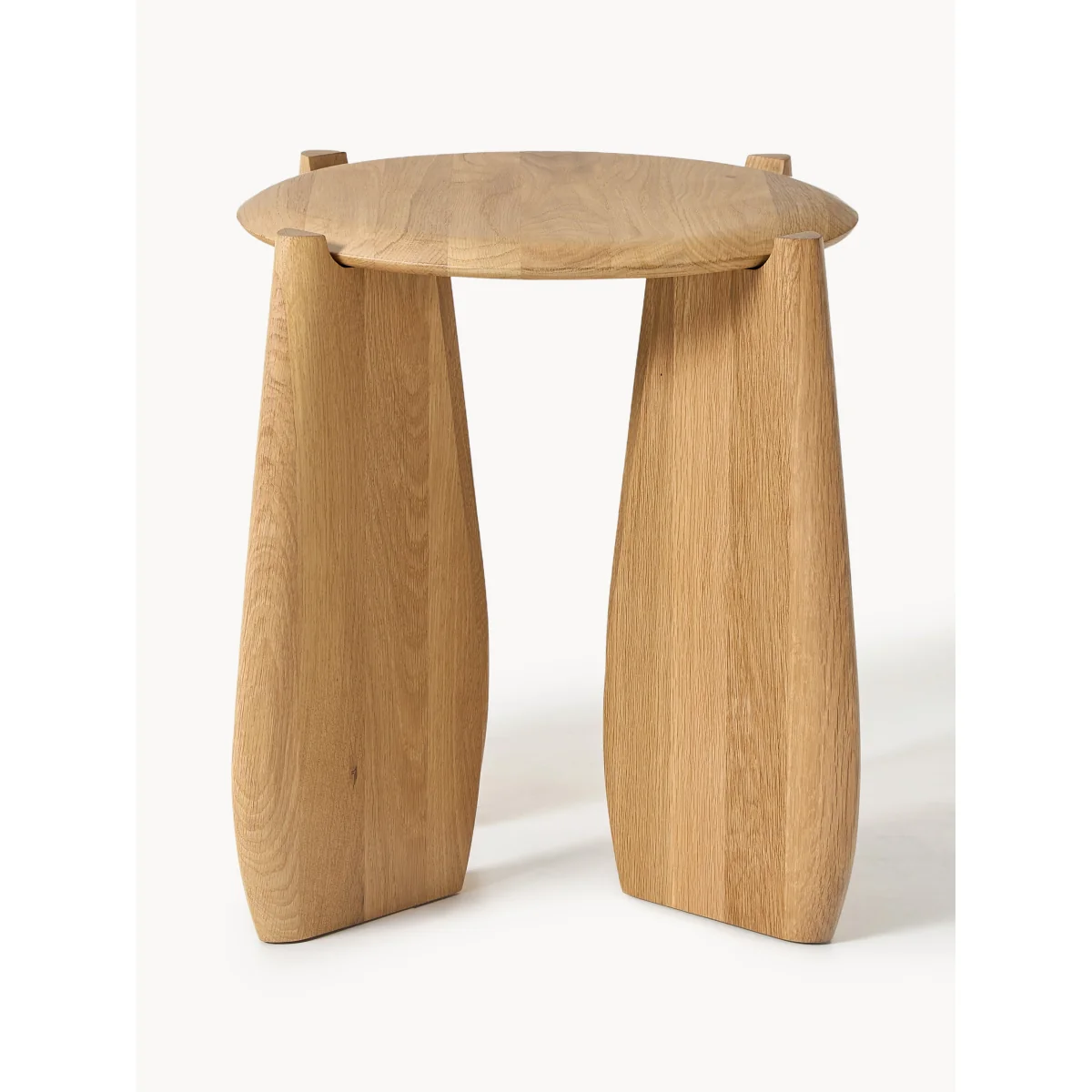 Round Oak Wood Side Table Hilda – image 2
