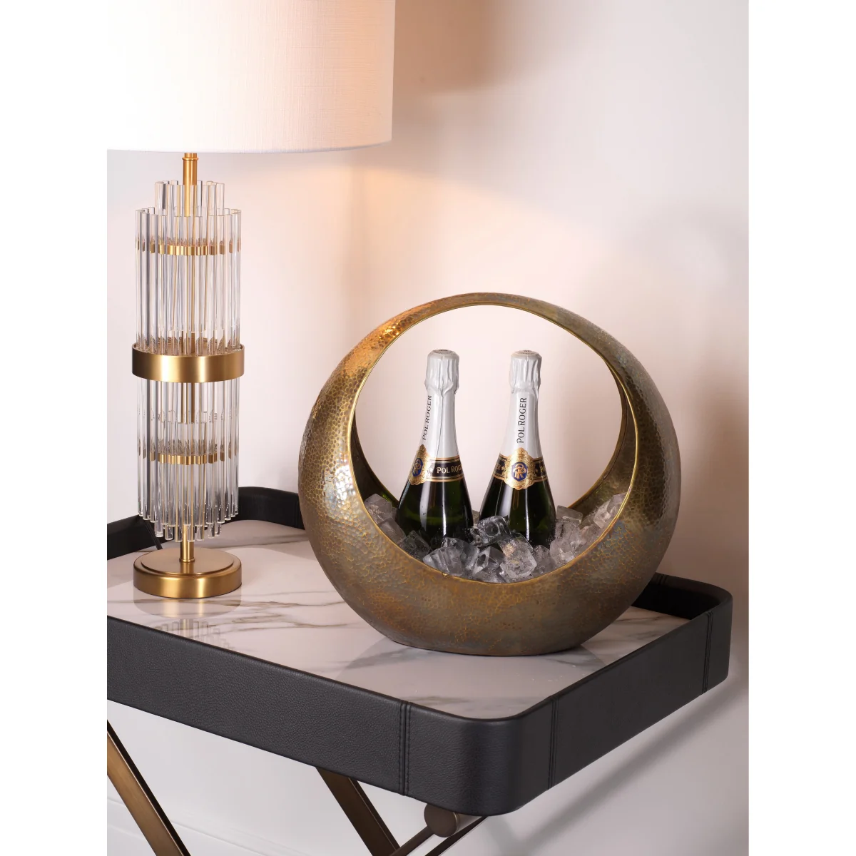 Folding Side Table Monarch with Marble-Effect Tray – image 2
