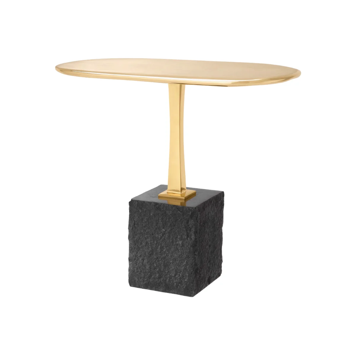 Oval Side Table Kayan on Granite Base – image 1