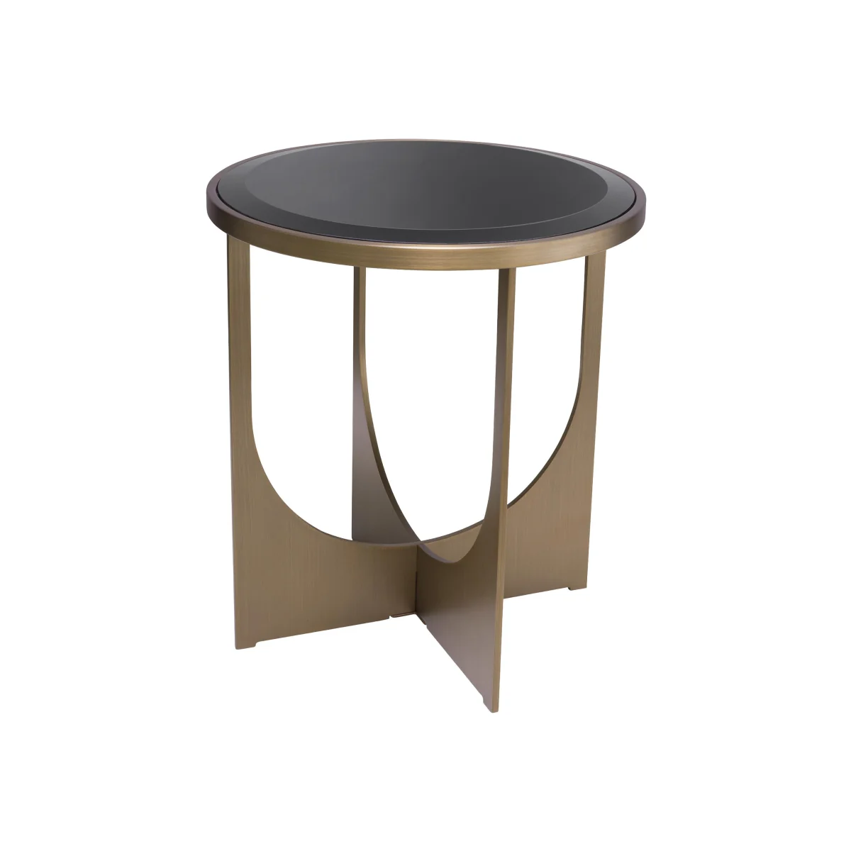 Round Side Table Elegance with Glass Top – image 1