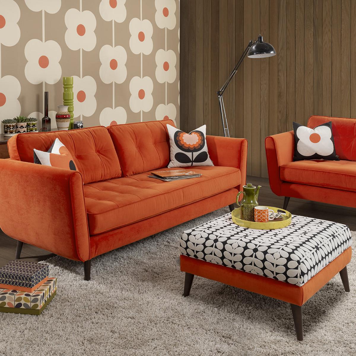 Orla Kiely - Ivy Three Seater Sofa - Glyde Tomato – image 2