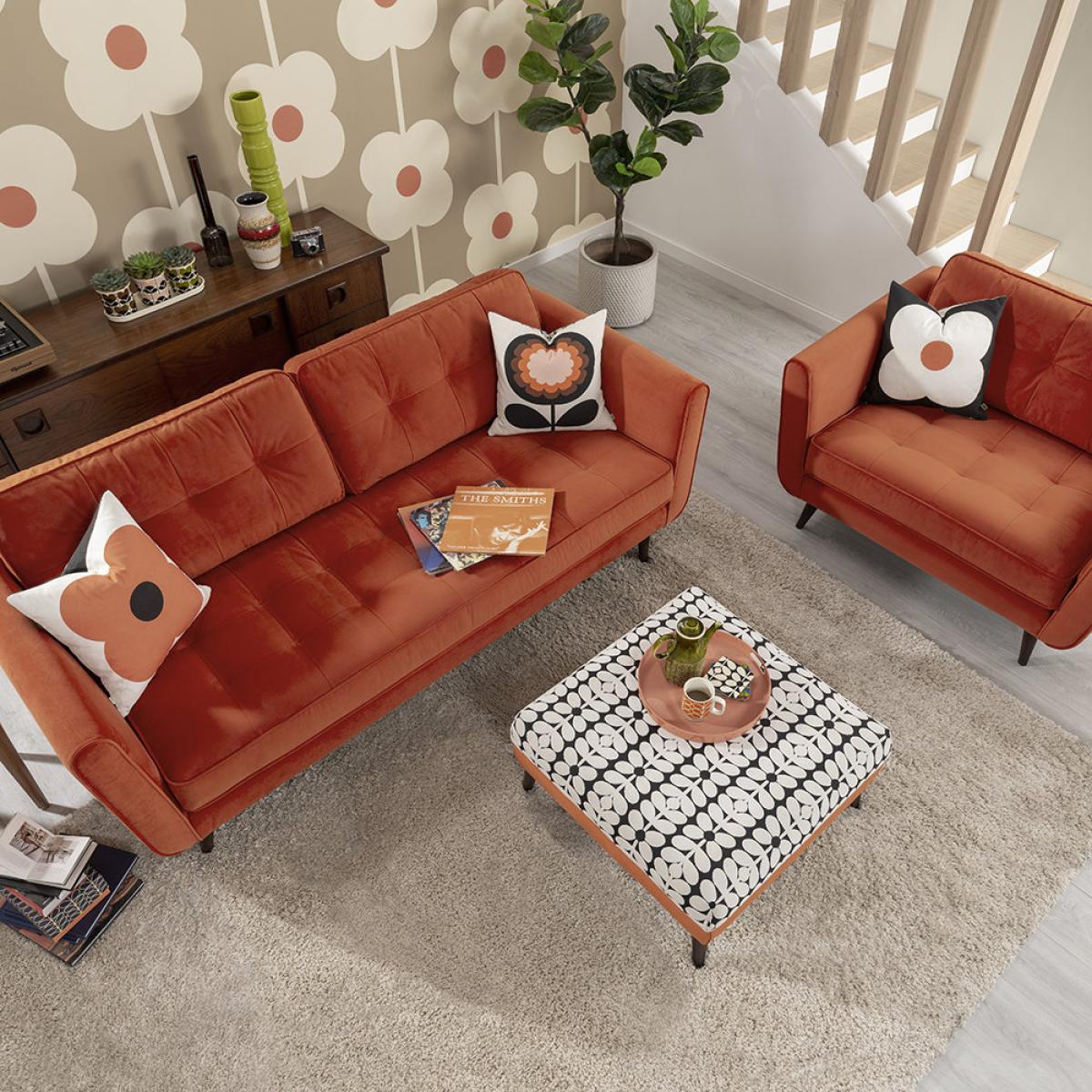 Orla Kiely - Ivy Three Seater Sofa - Glyde Tomato – image 7