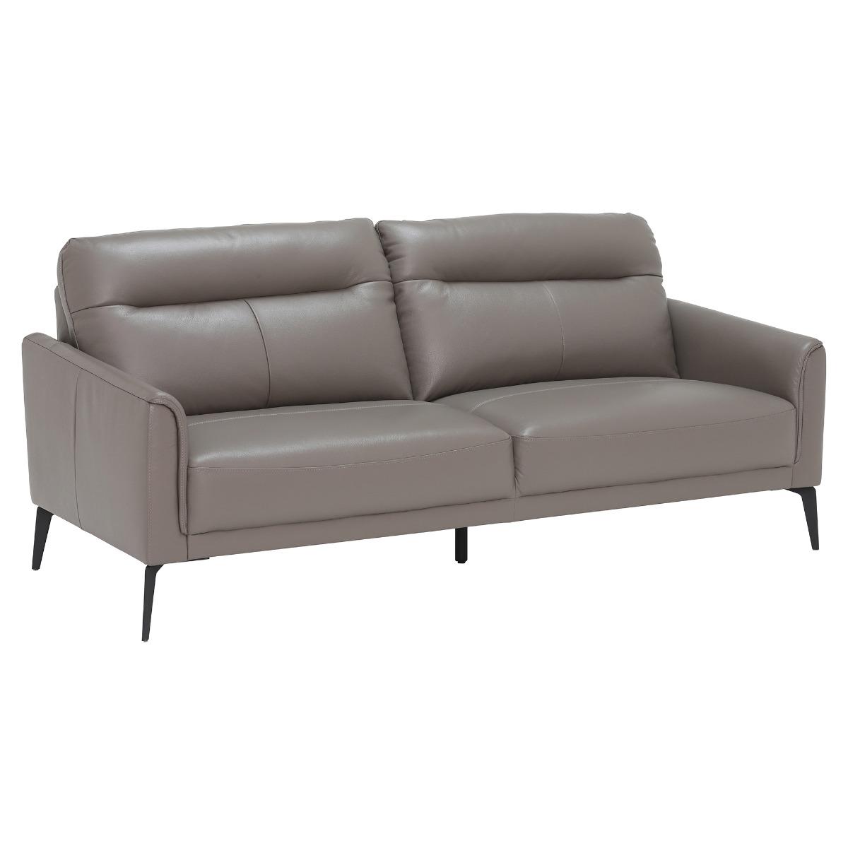 Belgravia 3 Seater Sofa, Grey Leather | Barker & Stonehouse – image 2