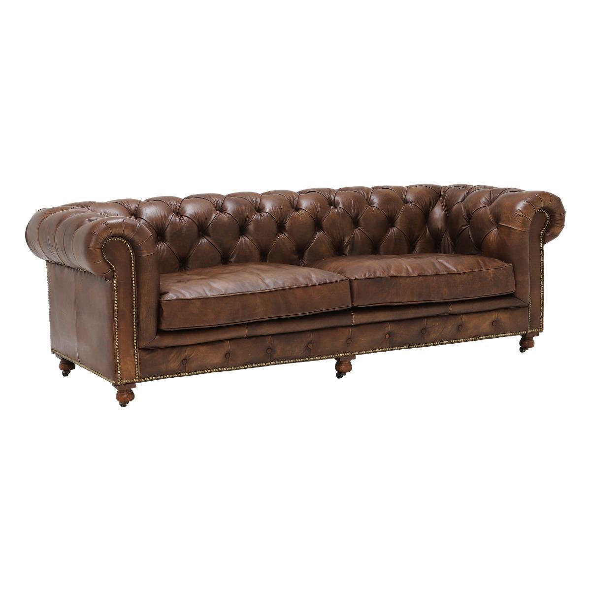 Asquith Leather 3 Seater Chesterfield Sofa – image 3