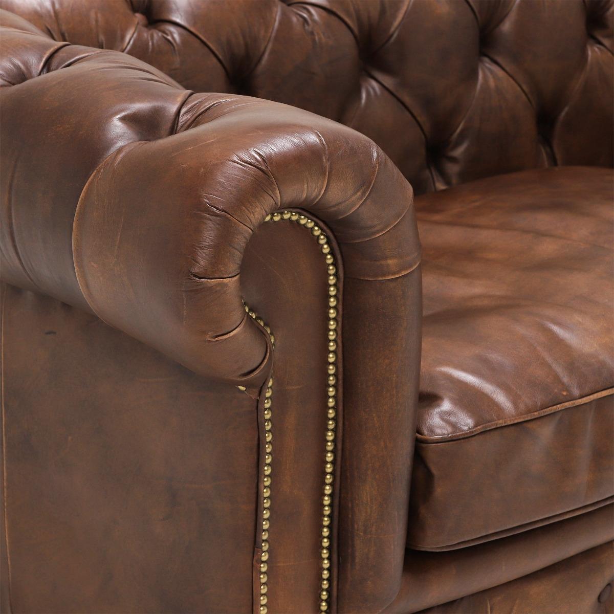 Asquith Leather 3 Seater Chesterfield Sofa – image 4