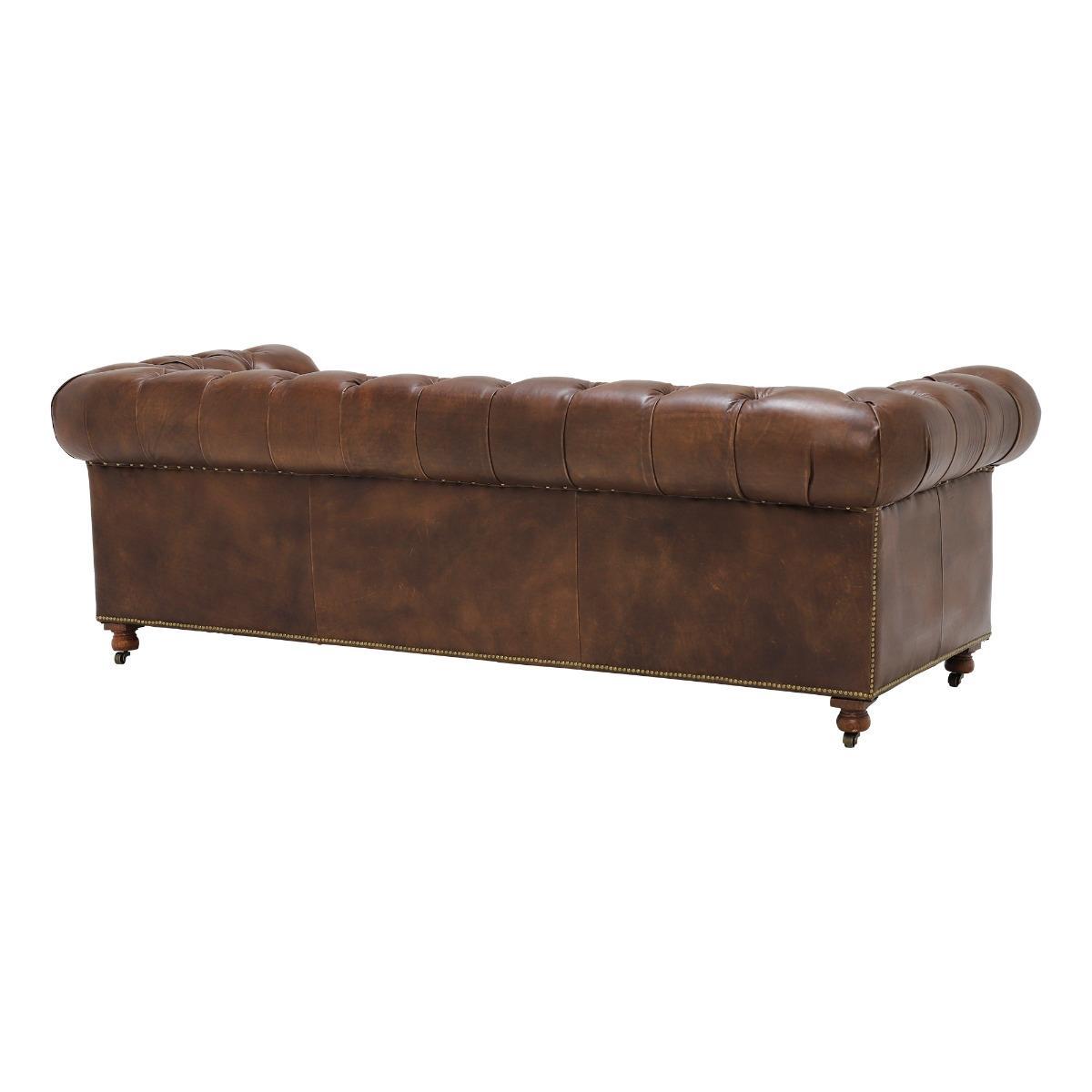 Asquith Leather 3 Seater Chesterfield Sofa – image 5