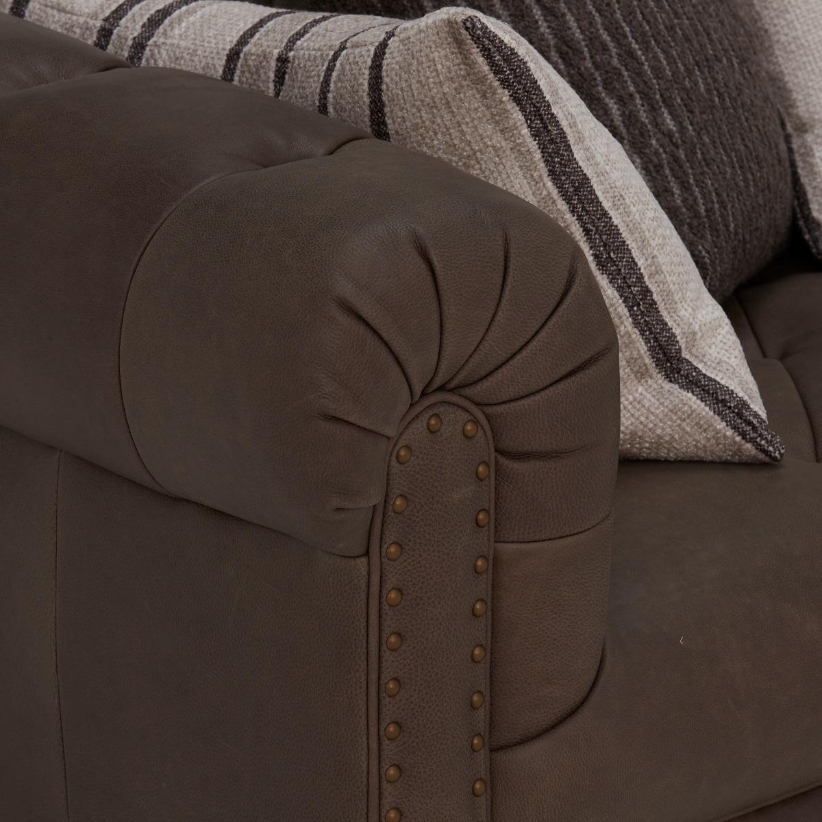 Anya 3 Seater Shallow Leather Sofa, Brown | Barker & Stonehouse – image 3