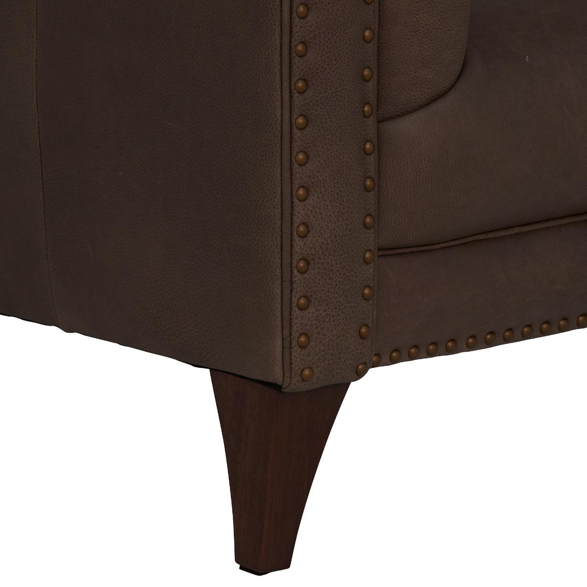 Anya 3 Seater Shallow Leather Sofa, Brown | Barker & Stonehouse – image 4