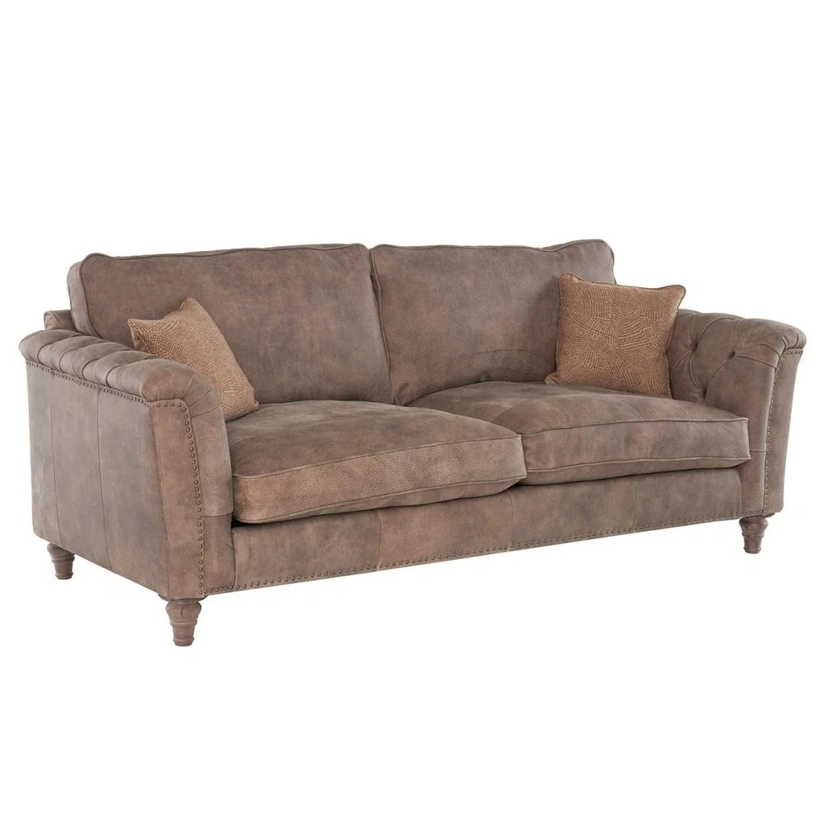 Darwin Large Leather 3 Seater Sofa, Brown | Barker & Stonehouse – image 2