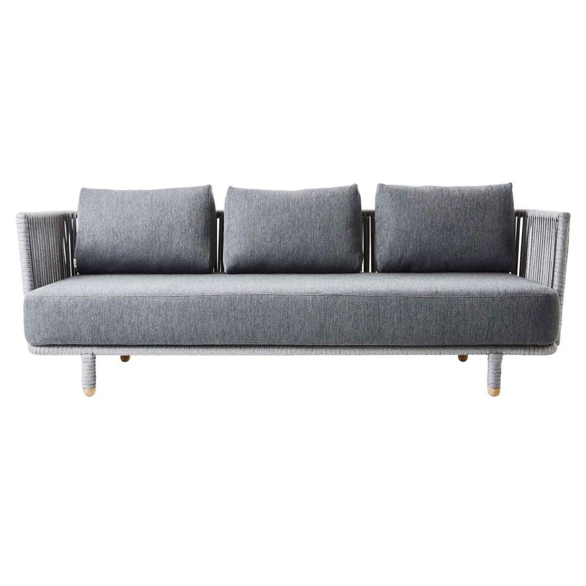 Cane-line Moments Outdoor 3 Seater Sofa, Grey | Barker & Stonehouse – image 3