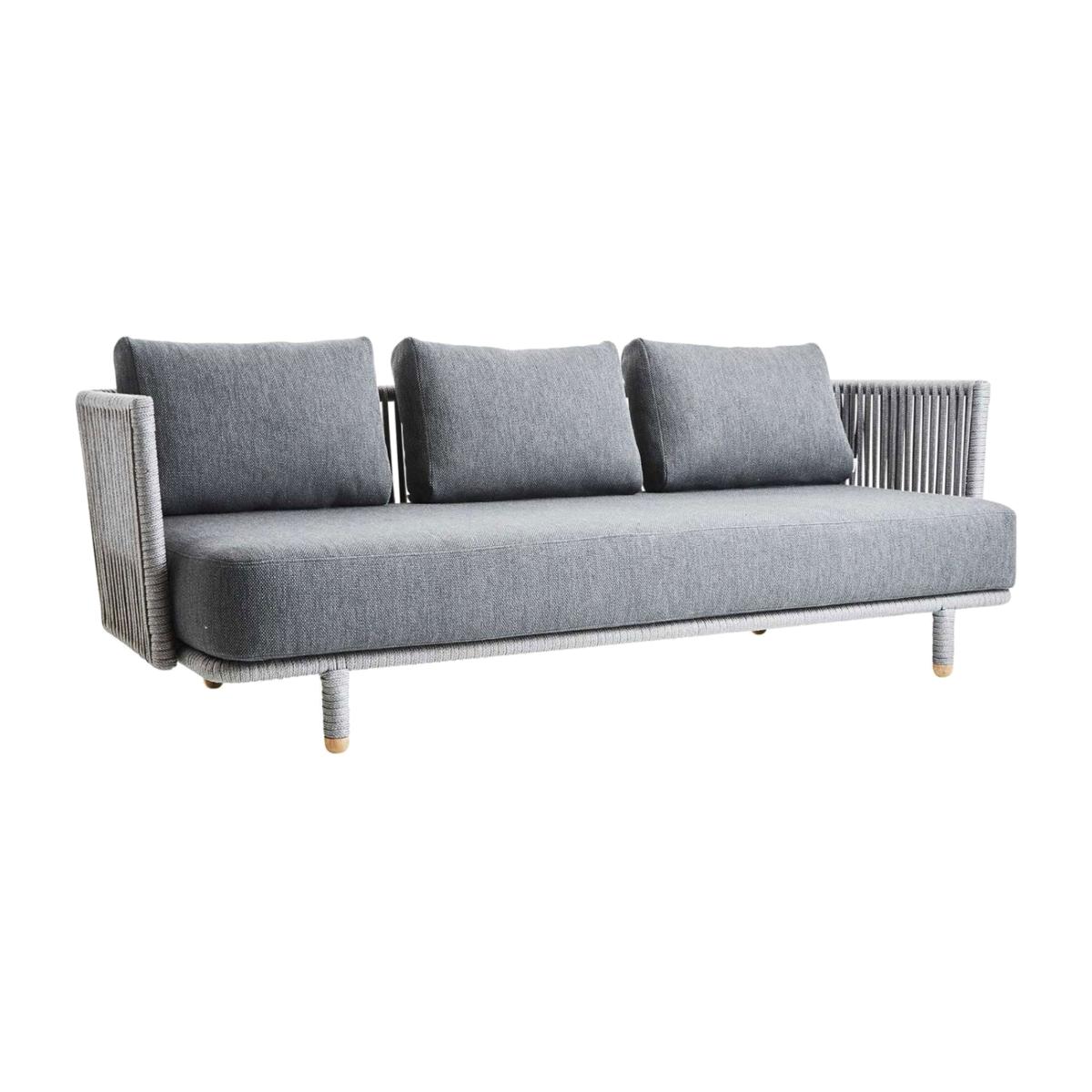 Cane-line Moments Outdoor 3 Seater Sofa, Grey | Barker & Stonehouse – image 1