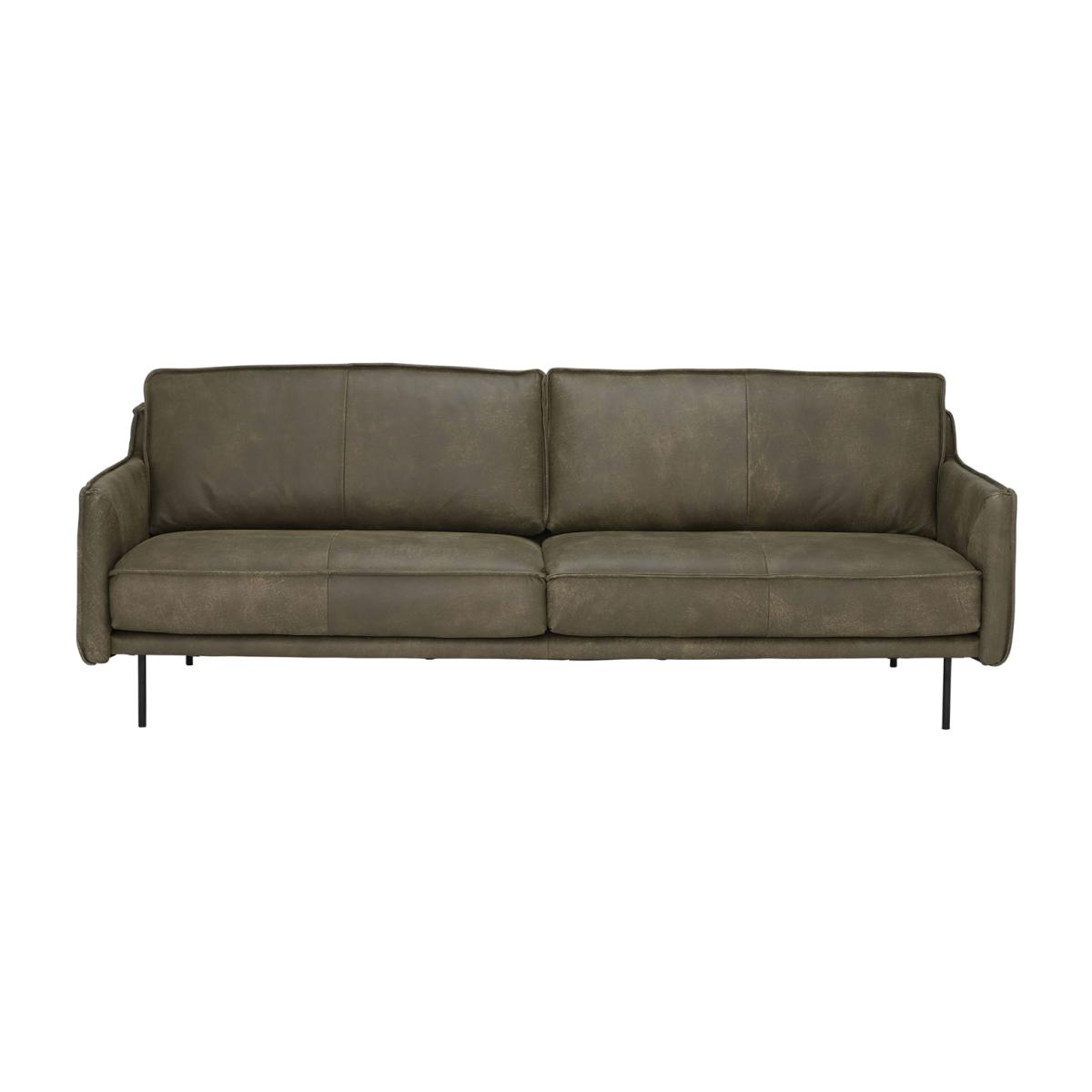 Livenza 3.5 Seater Sofa, Green Leather | Barker & Stonehouse