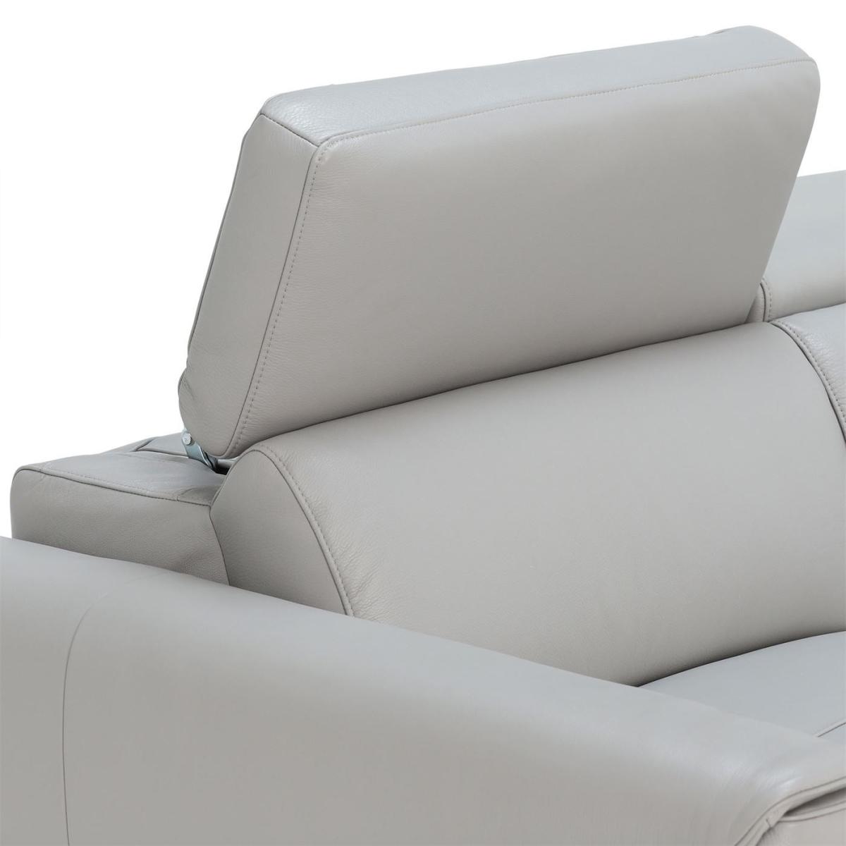 Bayswater 3 Seater Electric Recliner With Electric Headrest, Grey Leather | Barker & Stonehouse – image 9