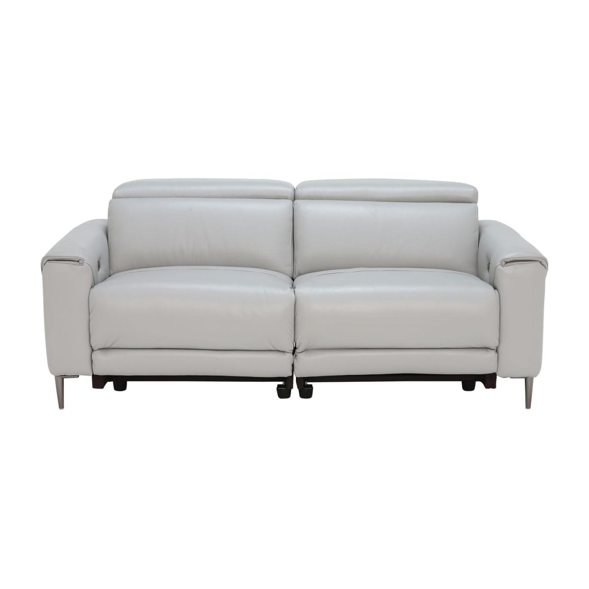 Bayswater 3 Seater Electric Recliner With Electric Headrest, Grey Leather | Barker & Stonehouse – image 1