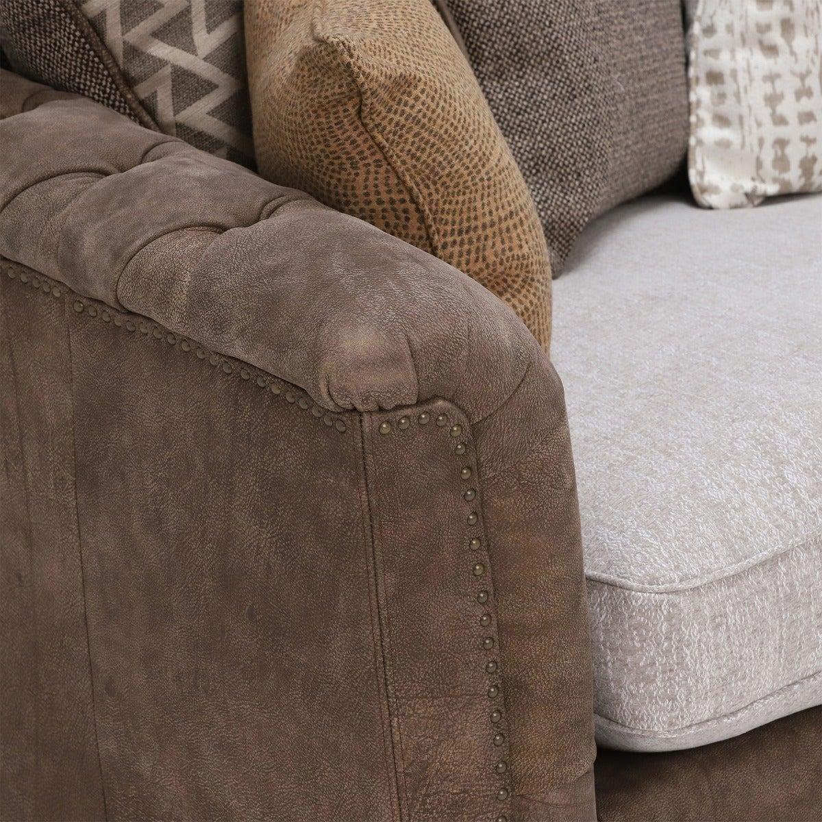Darwin Large Pillow Back 3 Seater Sofa, Neutral Leather | Barker & Stonehouse – image 2