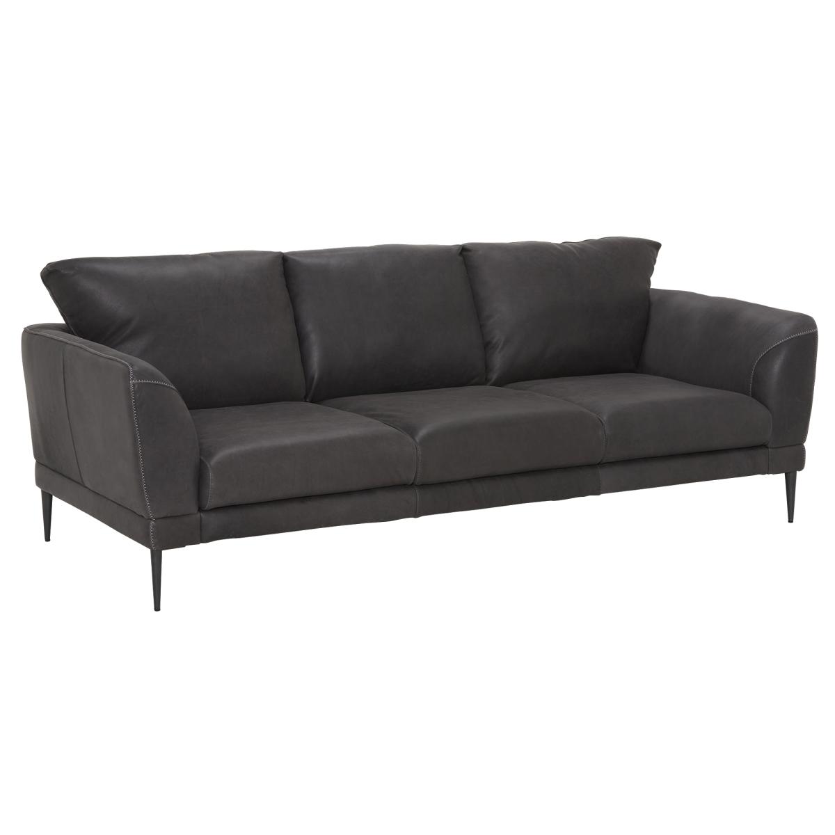 Tennessee 3 Seater Sofa, Grey Leather | Barker & Stonehouse – image 2