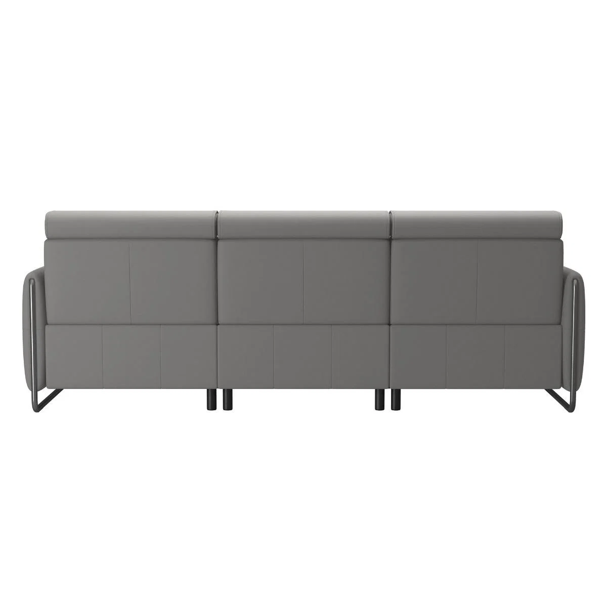 Stressless Emily 3 Seater With 2 Power Quickship Recliner Sofa, Grey Leather | Barker & Stonehouse – image 4
