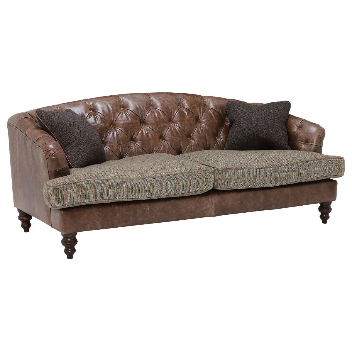 Tetrad Harris Tweed Dalmore Midi 3 Seater Sofa, Brown Fabric | Barker & Stonehouse – image 2