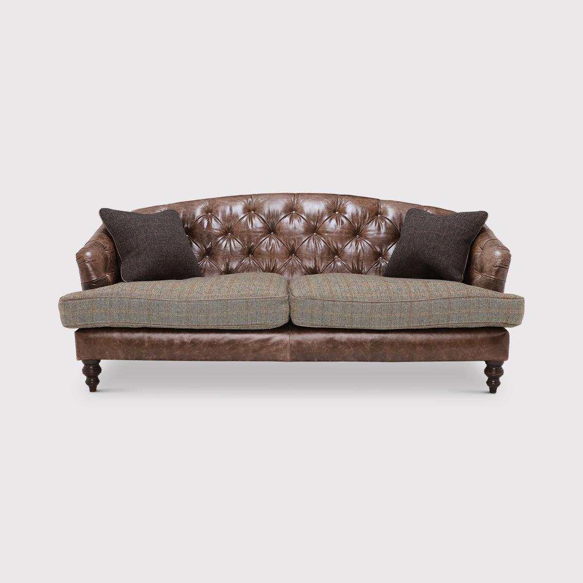 Tetrad Harris Tweed Dalmore Midi 3 Seater Sofa, Brown Fabric | Barker & Stonehouse – image 1