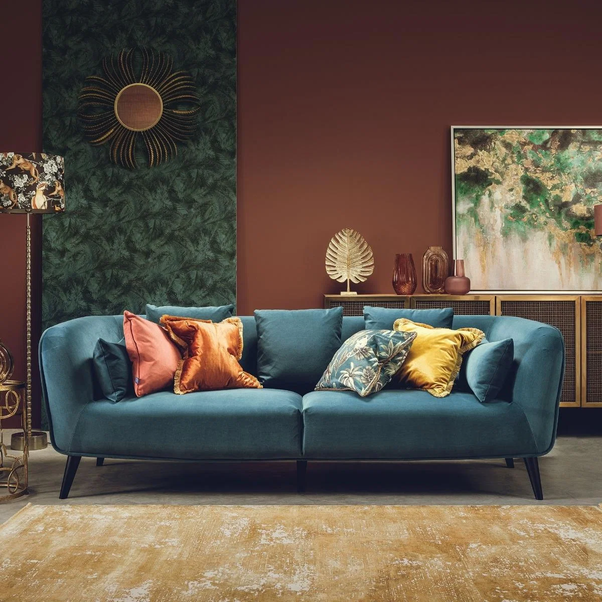 Purcell 3 Seater Sofa, Navy – image 2