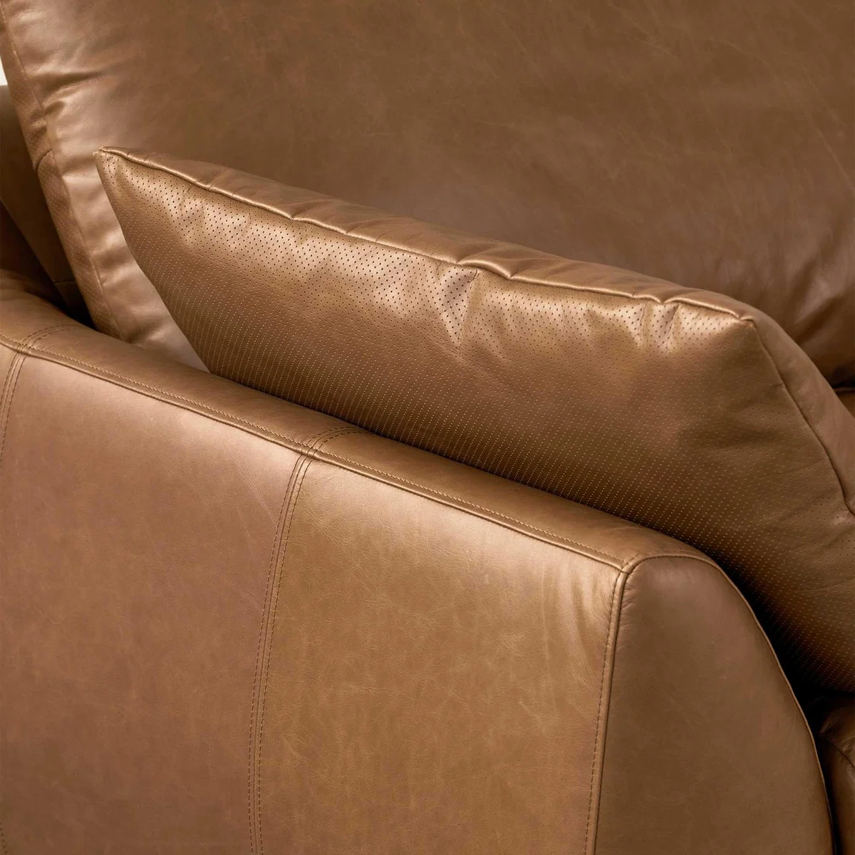 Odair 3 Seater Sofa, Brown Leather | Barker & Stonehouse – image 3
