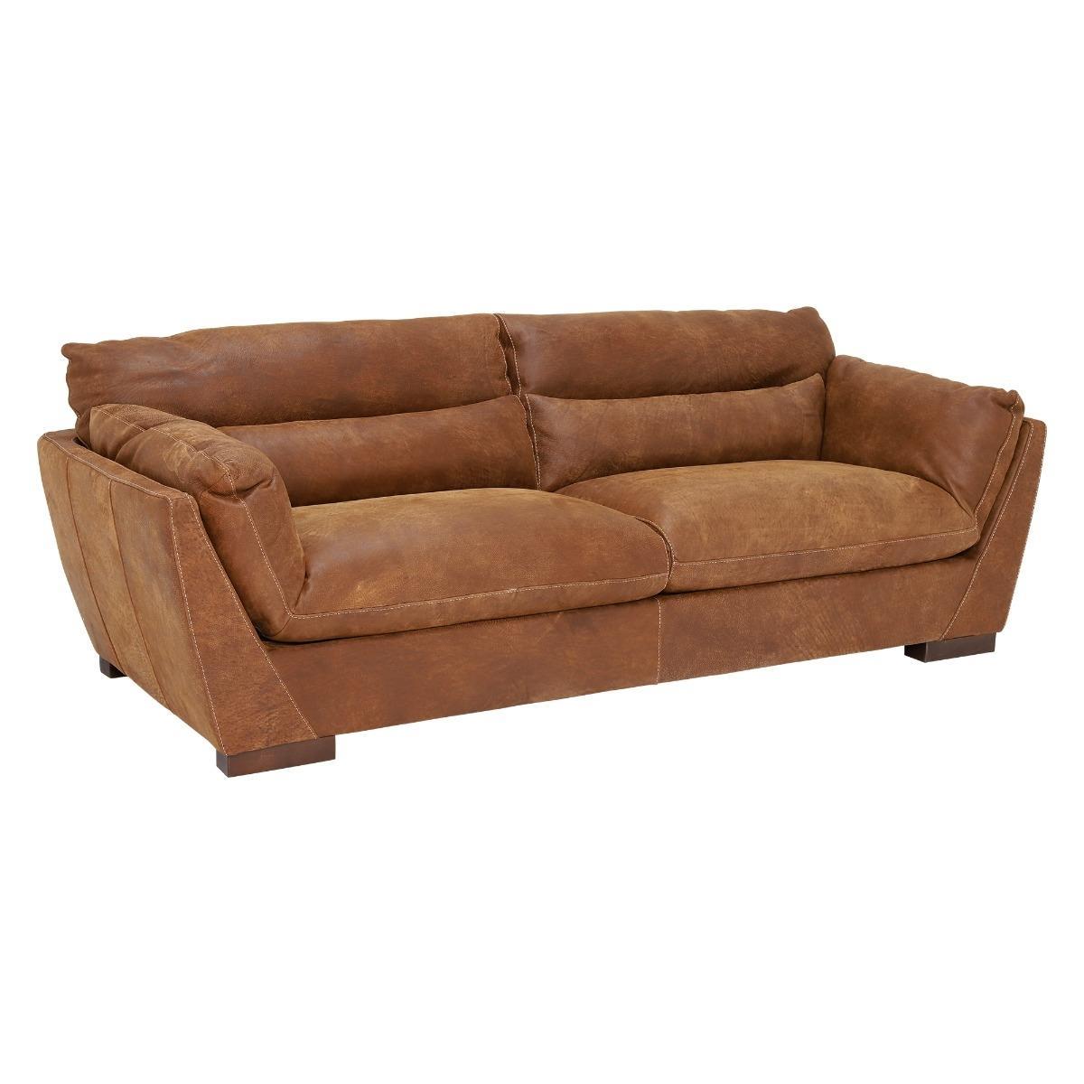 New Marnie 100% Leather 3 Seater Sofa - Brown - W239 x D105 x H88cm - Barker &amp; Stonehouse – image 2