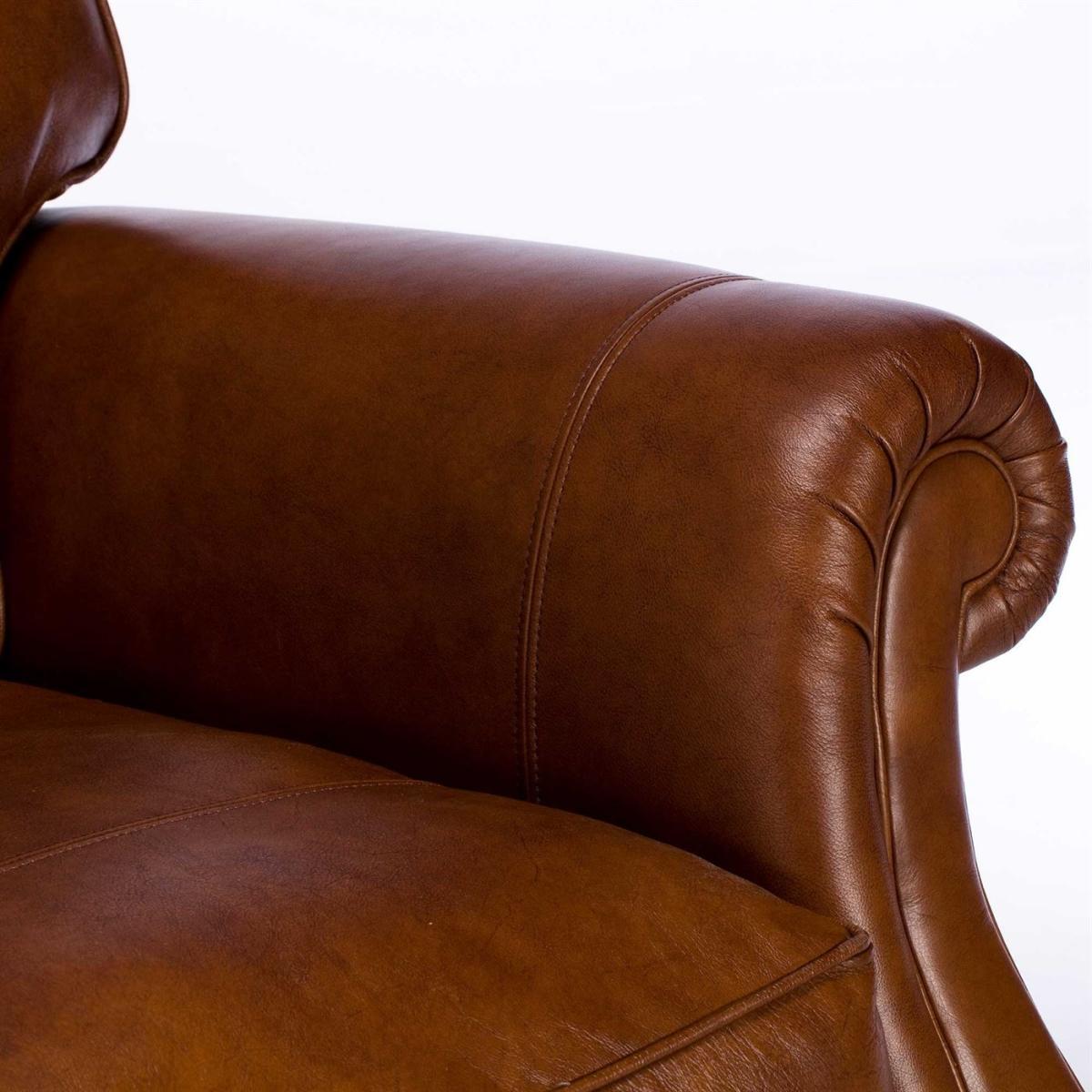 Parker Knoll Meredith Leather Grand Sofa, London Saddle – image 3