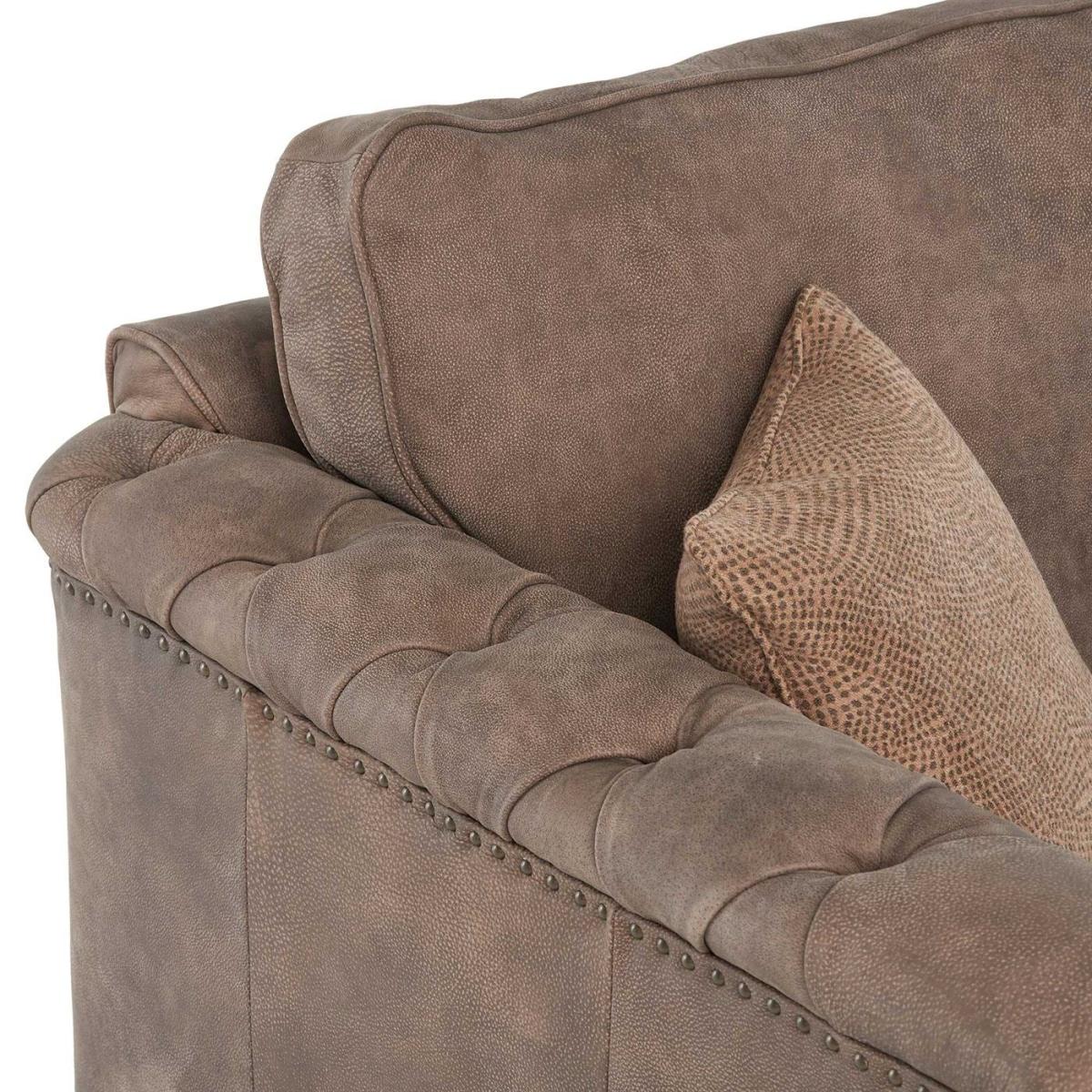 Darwin Medium Leather 3 Seater Sofa, Brown | Barker & Stonehouse – image 4
