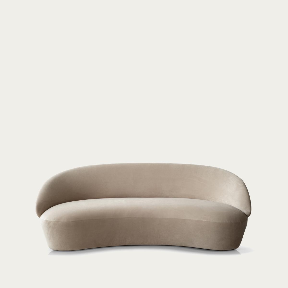 Beige Naïve Sofa Velvet Textum Avelina - 3 Seater – image 1