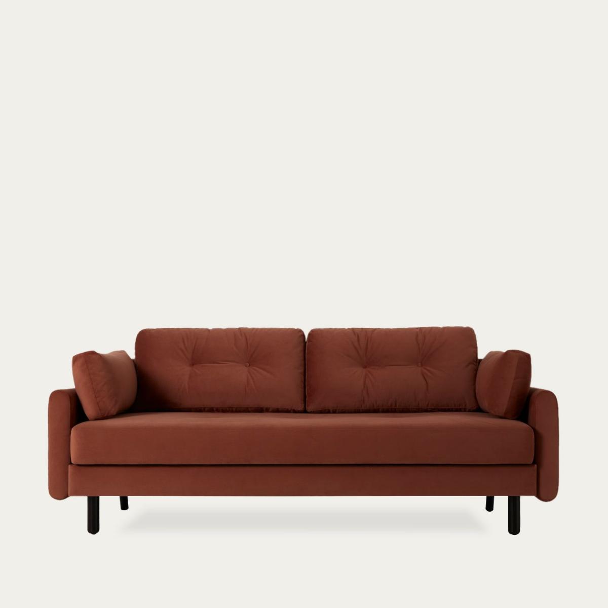 Brick Model 04 Velvet 3 Seat Sofa Bed
