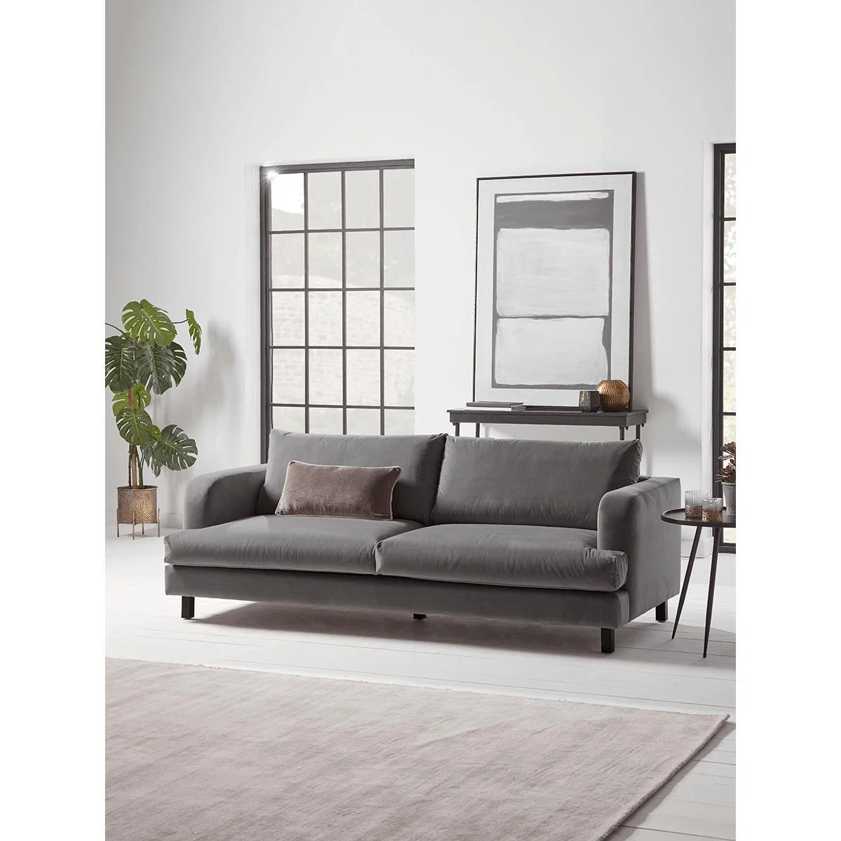 Battersea Three Seater Sofa - Flint Linen Cotton Blend – image 1