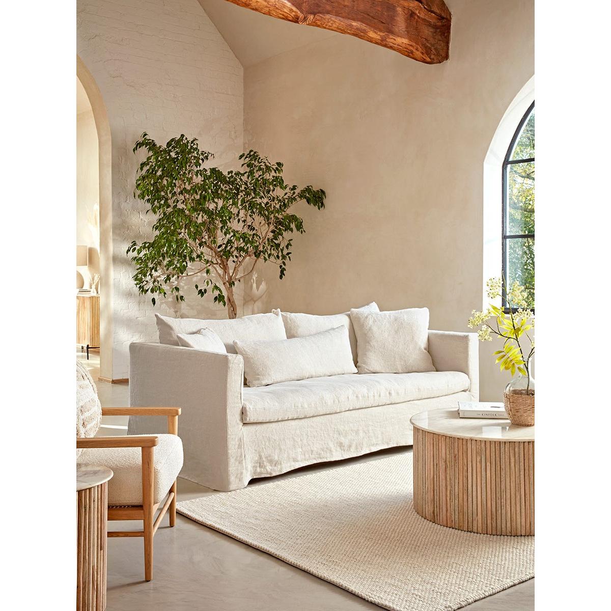 Emilia Linen Three Seater Sofa – image 6