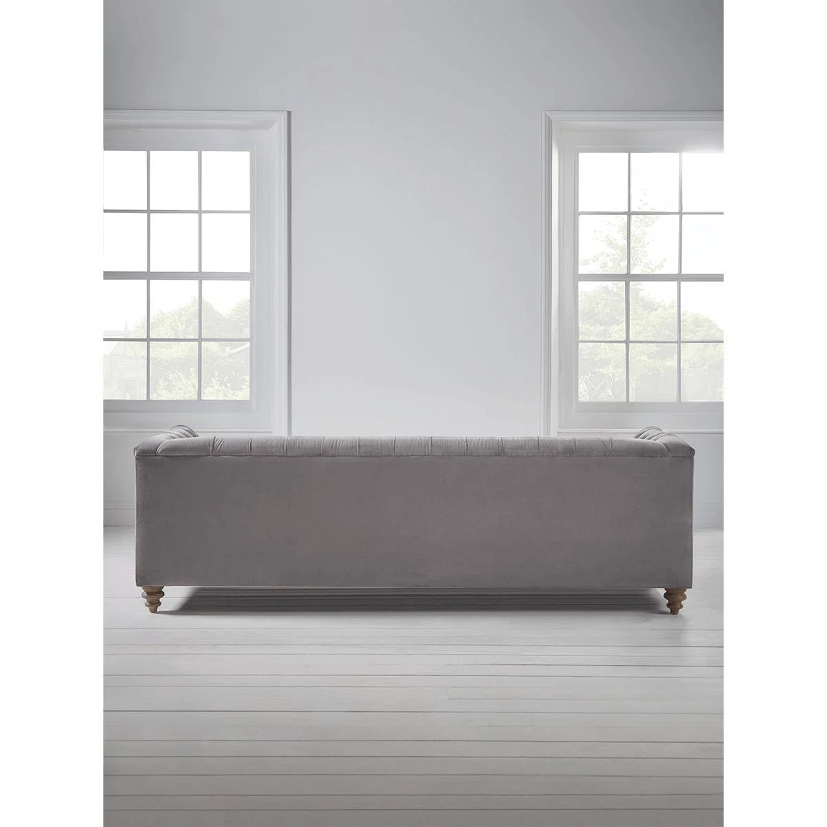 Dora Buttoned Three Seater Sofa - Ash Linen Cotton Blend – image 6