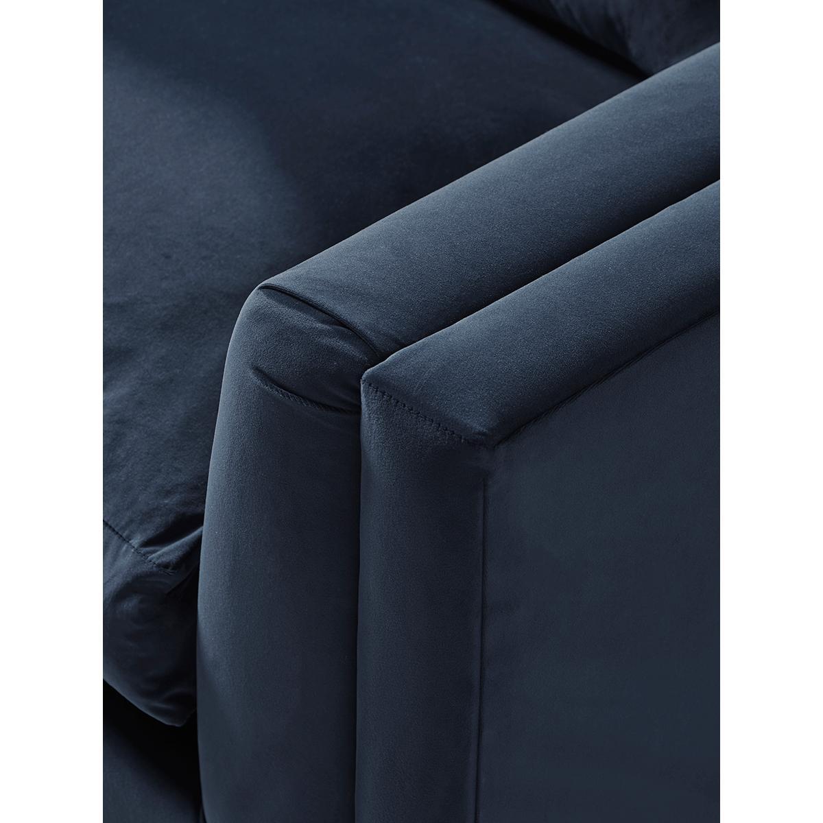 Deco Three Seater Sofa - Mid Blue Velvet – image 2