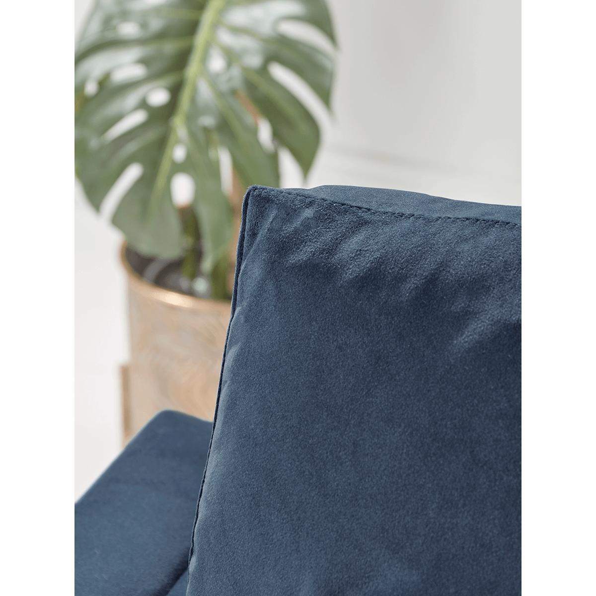 Deco Three Seater Sofa - Mid Blue Velvet – image 3