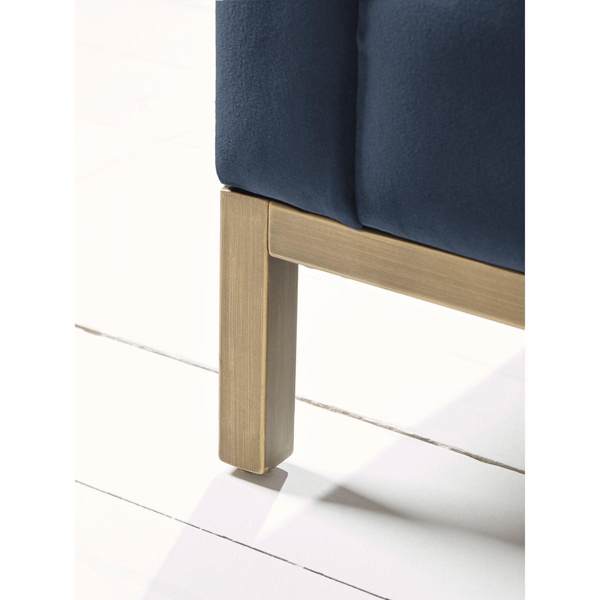 Deco Three Seater Sofa - Mid Blue Velvet – image 4
