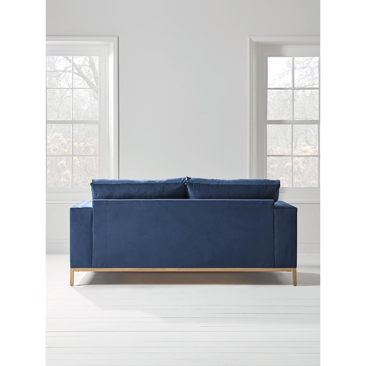 Deco Three Seater Sofa - Mid Blue Velvet – image 5