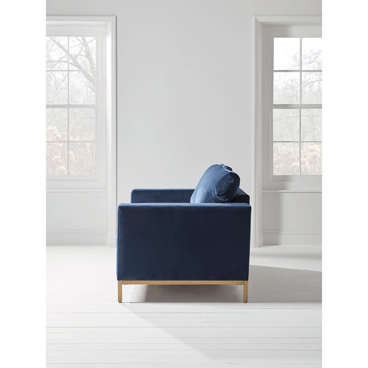 Deco Three Seater Sofa - Mid Blue Velvet – image 6