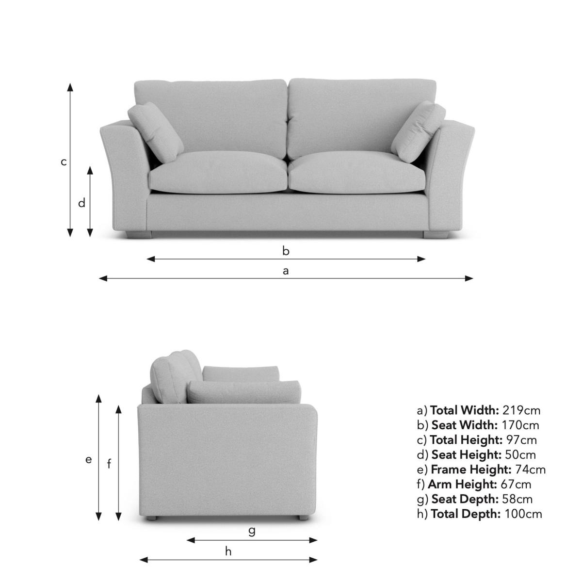 Blakeney Luxury Velvet 3 Seater Sofa Luxury Velvet Old Gold – image 9