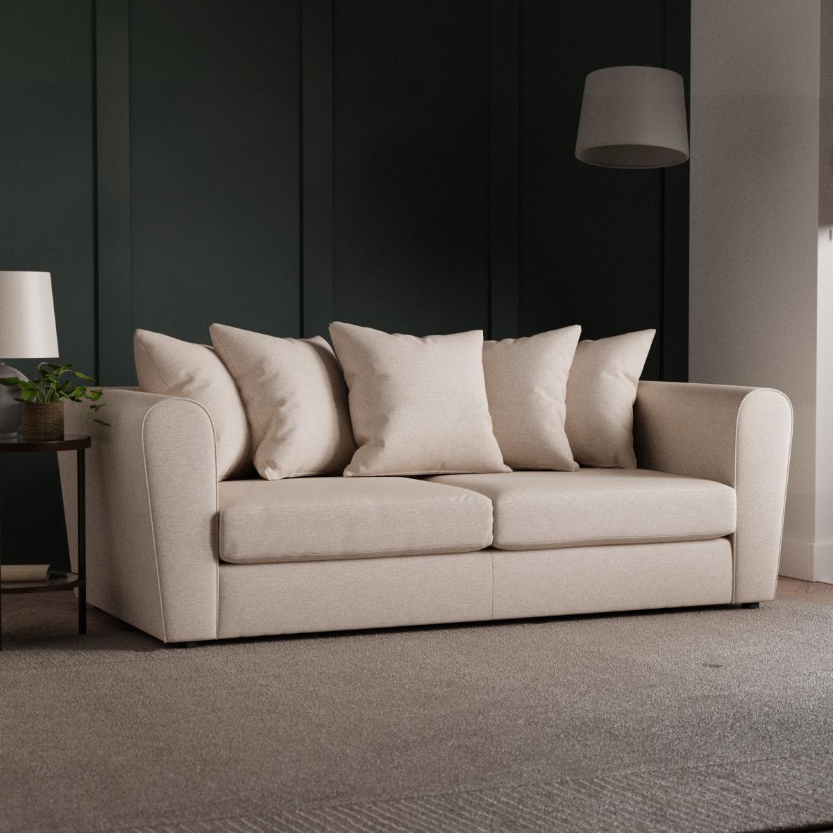 Blake Soft Texture Fabric 3 Seater Sofa Soft Texture Natural – image 2