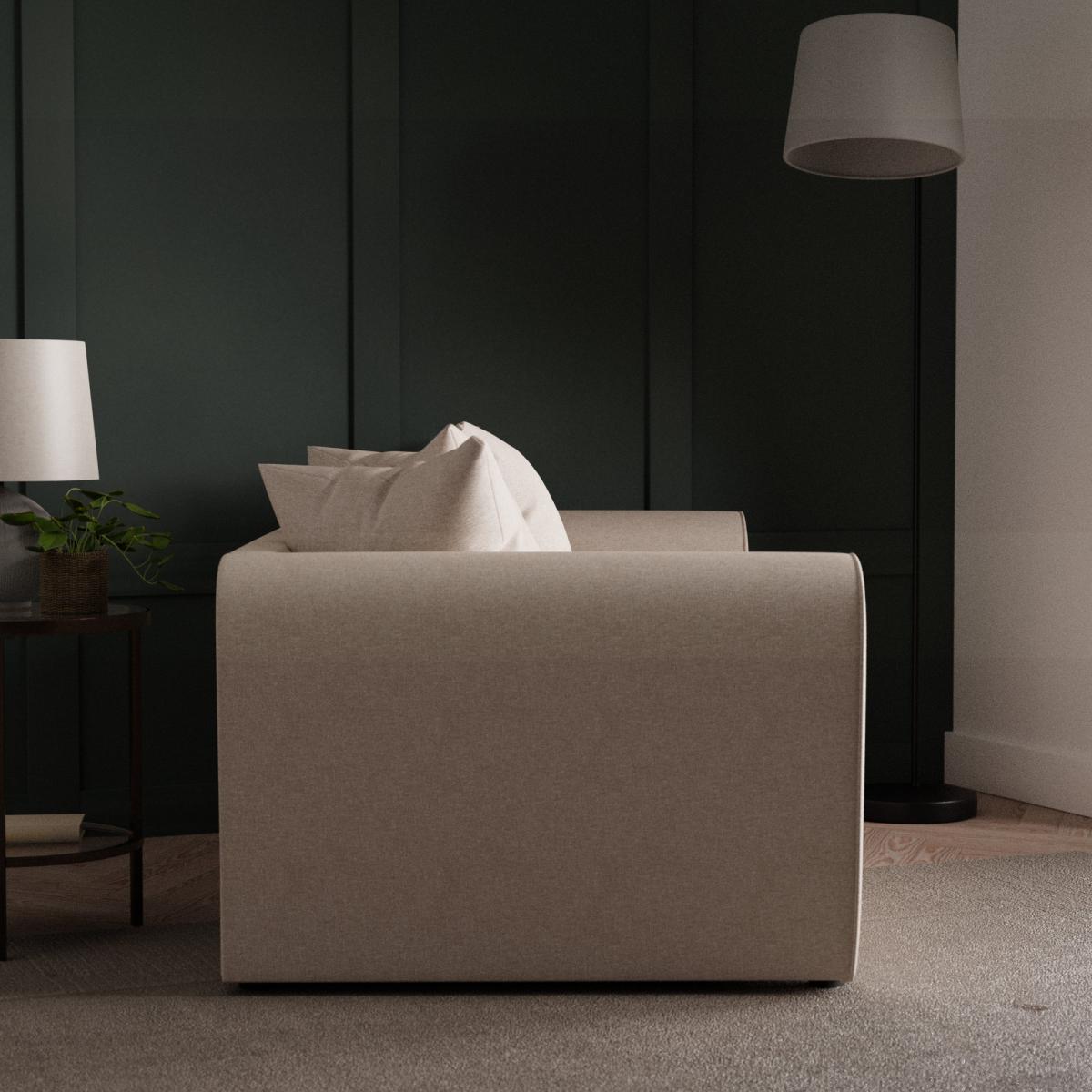 Blake Soft Texture Fabric 3 Seater Sofa Soft Texture Natural – image 3