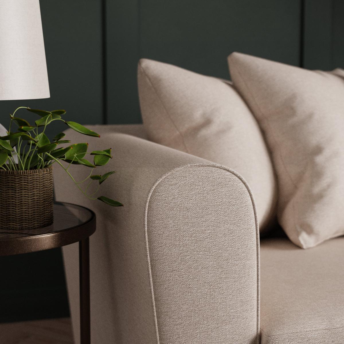 Blake Soft Texture Fabric 3 Seater Sofa Soft Texture Natural – image 5
