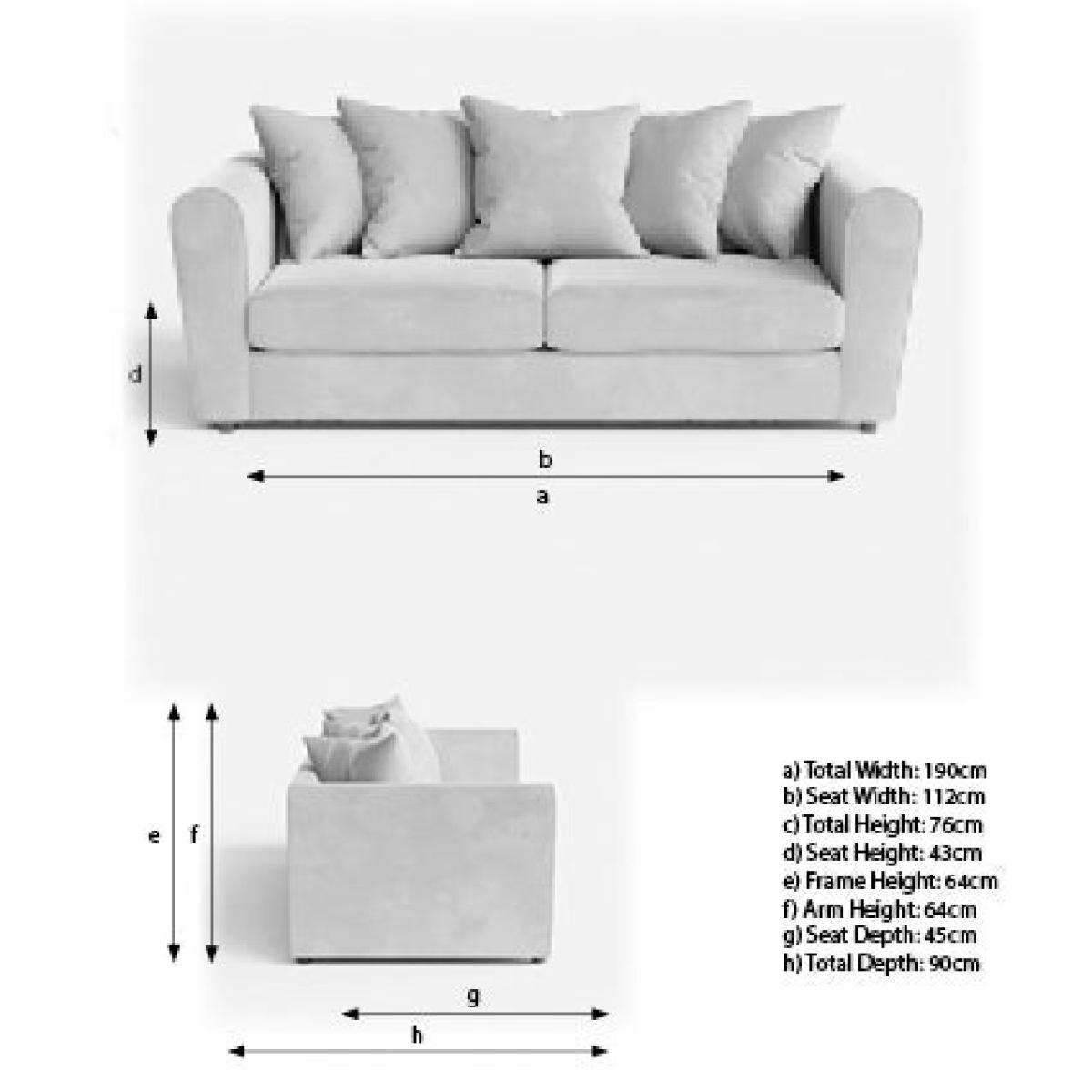 Blake Soft Texture Fabric 3 Seater Sofa Soft Texture Natural – image 8