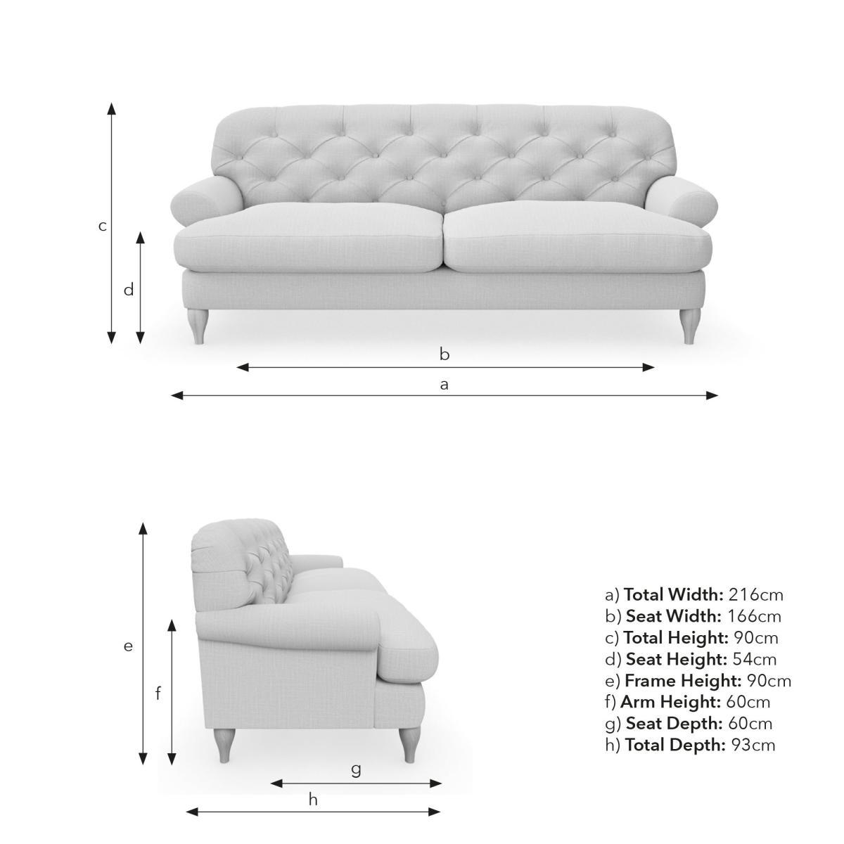 Canterbury Textured Weave 3 Seater Sofa Textured Weave Honey – image 9
