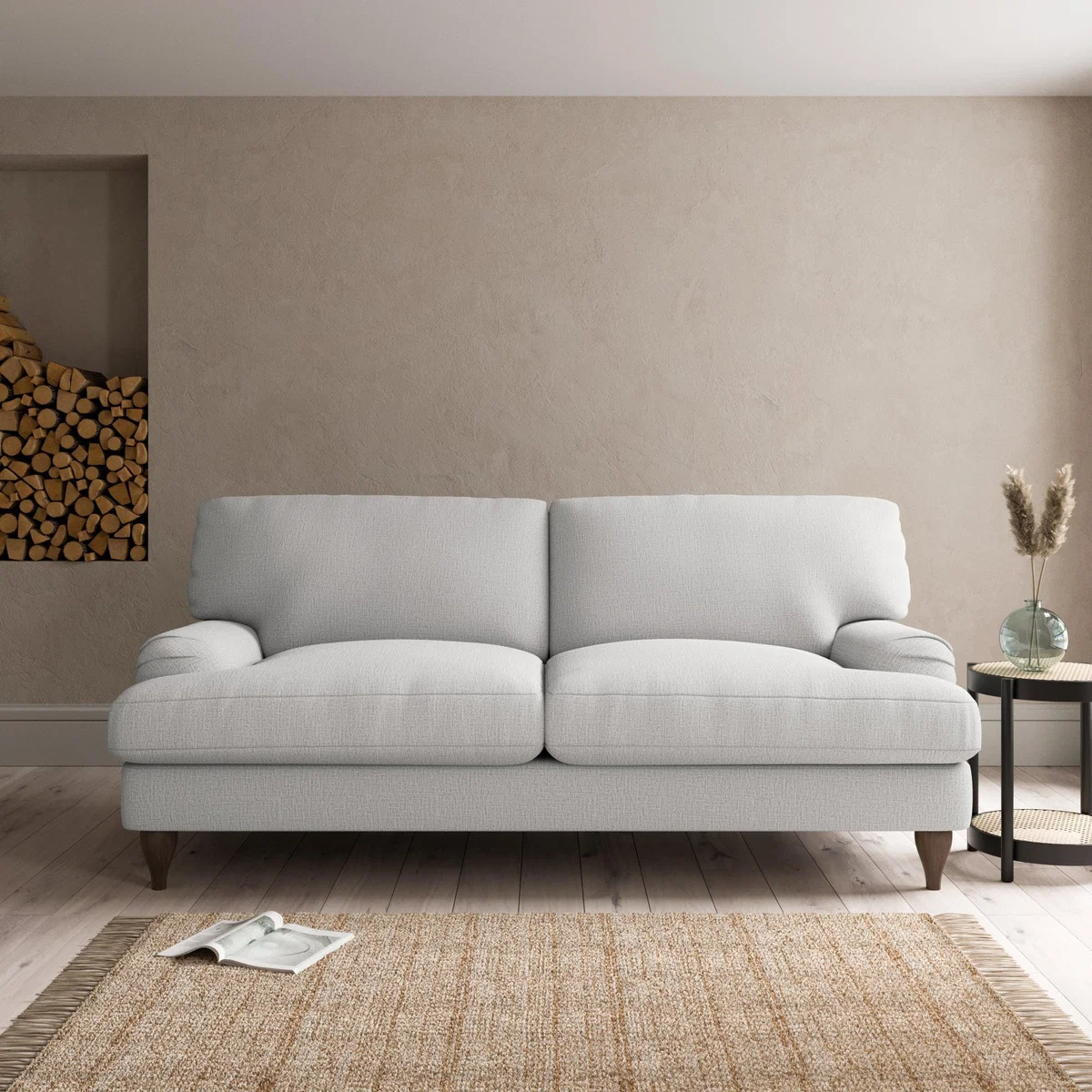 Darwin Textured Weave 3 Seater Sofa Textured Weave Silver – image 1