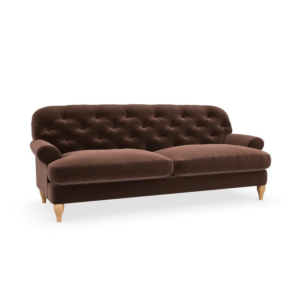 Canterbury Luxury Velvet 3 Seater Sofa Luxury Velvet Pinecone – image 2