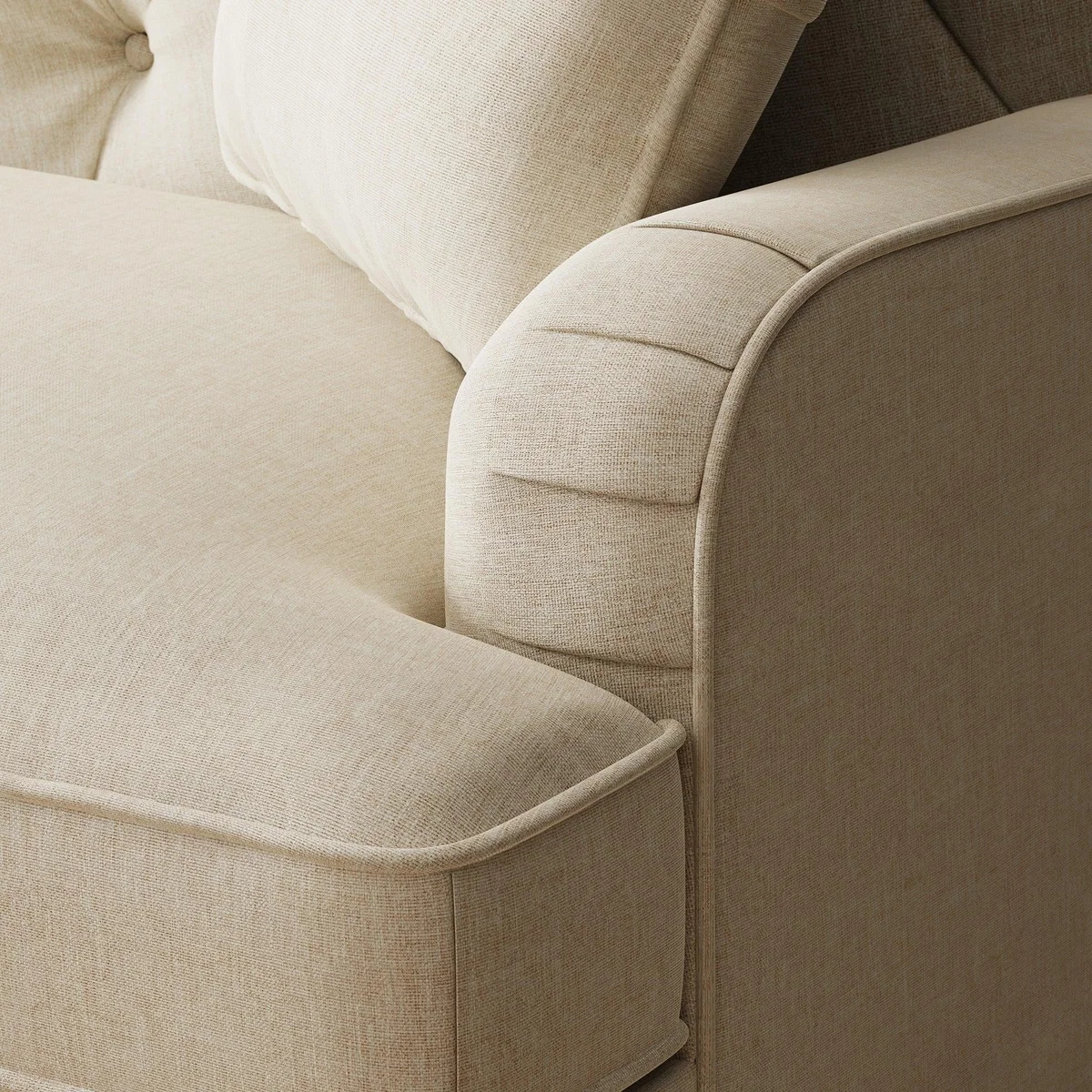 Beatrice Fabric Buttoned 3 Seater Sofa Bed Luna Natural – image 6