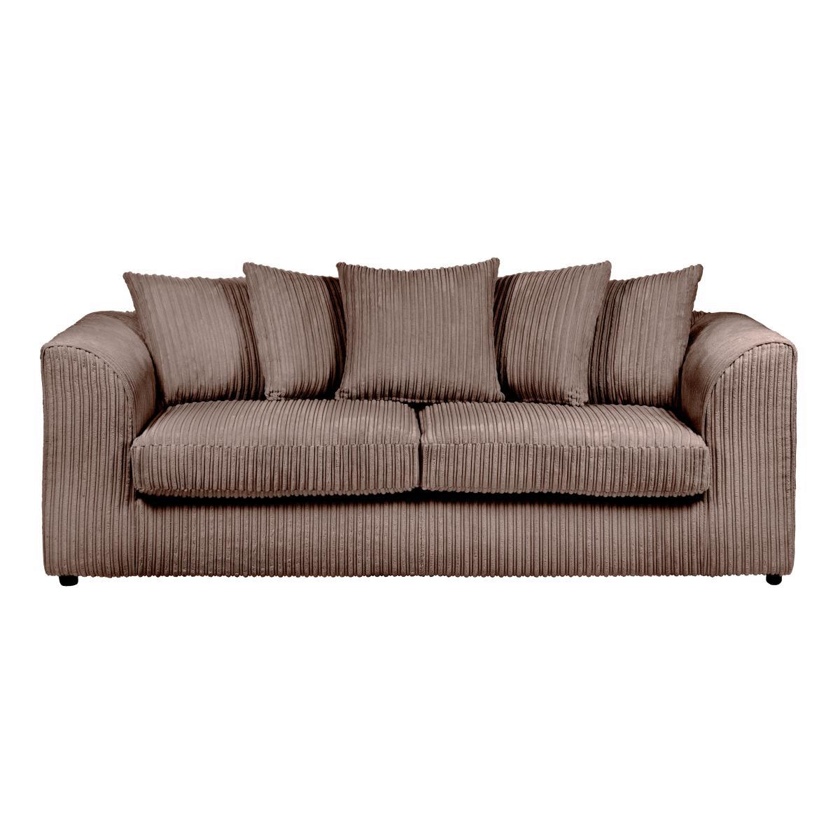 Blake Jumbo Cord 3 Seater Sofa Chocolate (Brown) – image 2
